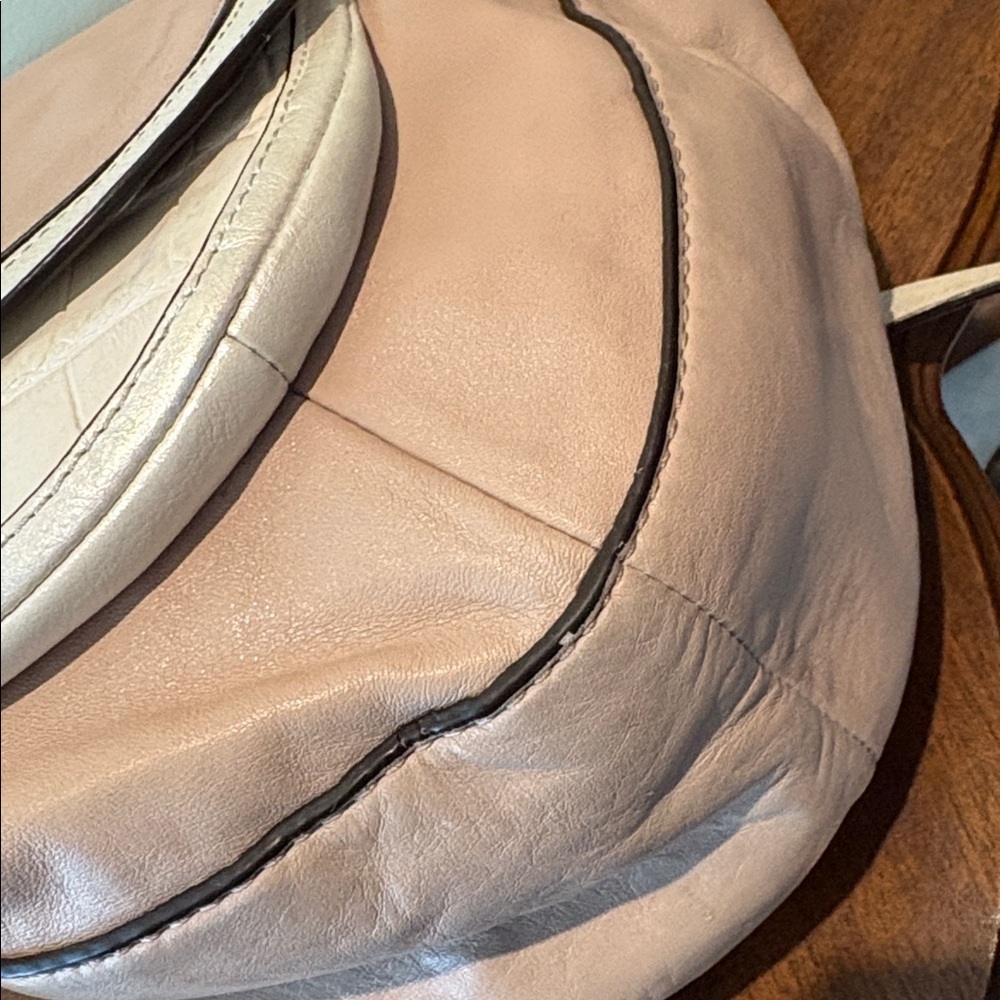 Coach Kristin shoulder/cross body bag pearlescent beige pink white snake skin - Picture 14 of 17